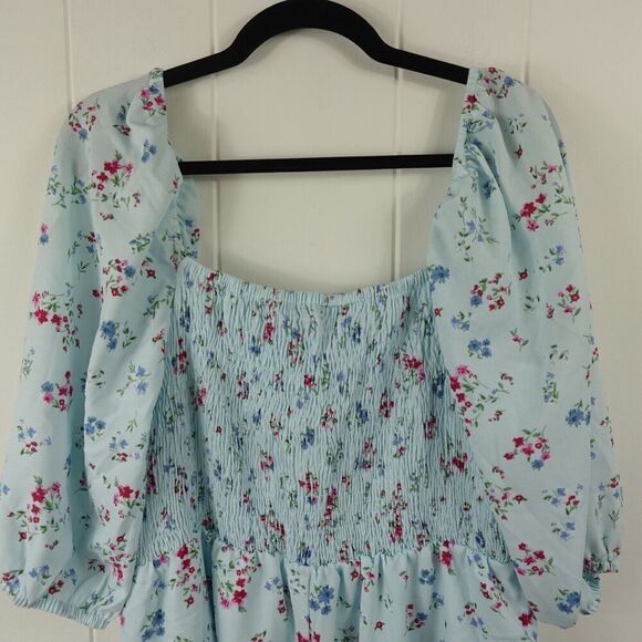 Bar III Womens Floral Smocked Romantic Dress Large - Picture 10 of 12